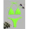 imageSHENHE Womens Halter Swimsuits 2 Piece Triangle High Cut Cheeky Thong Bikini Set Bathing SuitGreen