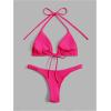 imageSHENHE Womens Halter Swimsuits 2 Piece Triangle High Cut Cheeky Thong Bikini Set Bathing SuitMagenta