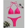 imageSHENHE Womens Halter Swimsuits 2 Piece Triangle High Cut Cheeky Thong Bikini Set Bathing SuitMagenta