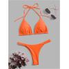 imageSHENHE Womens Halter Swimsuits 2 Piece Triangle High Cut Cheeky Thong Bikini Set Bathing SuitOrange