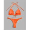 imageSHENHE Womens Halter Swimsuits 2 Piece Triangle High Cut Cheeky Thong Bikini Set Bathing SuitOrange