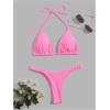 imageSHENHE Womens Halter Swimsuits 2 Piece Triangle High Cut Cheeky Thong Bikini Set Bathing SuitPink