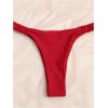 imageSHENHE Womens Halter Swimsuits 2 Piece Triangle High Cut Cheeky Thong Bikini Set Bathing SuitRed