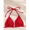 imageSHENHE Womens Halter Swimsuits 2 Piece Triangle High Cut Cheeky Thong Bikini Set Bathing SuitRed