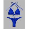 imageSHENHE Womens Halter Swimsuits 2 Piece Triangle High Cut Cheeky Thong Bikini Set Bathing SuitRoyal Blue