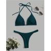 imageSHENHE Womens Halter Swimsuits 2 Piece Triangle High Cut Cheeky Thong Bikini Set Bathing SuitTeal Blue