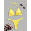 imageSHENHE Womens Halter Swimsuits 2 Piece Triangle High Cut Cheeky Thong Bikini Set Bathing SuitYellow