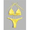 imageSHENHE Womens Halter Swimsuits 2 Piece Triangle High Cut Cheeky Thong Bikini Set Bathing SuitYellow