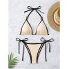 imageSHENHE Womens Sexy Bikini Sets Ring Triangle Tie Bathing Suits 2 Piece SwimsuitsApricot and Black