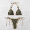 imageSHENHE Womens Sexy Bikini Sets Ring Triangle Tie Bathing Suits 2 Piece SwimsuitsArmy Green