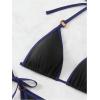 imageSHENHE Womens Sexy Bikini Sets Ring Triangle Tie Bathing Suits 2 Piece SwimsuitsBlack and Blue