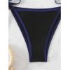 imageSHENHE Womens Sexy Bikini Sets Ring Triangle Tie Bathing Suits 2 Piece SwimsuitsBlack and Blue