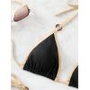 imageSHENHE Womens Sexy Bikini Sets Ring Triangle Tie Bathing Suits 2 Piece SwimsuitsBlack and Khaki