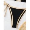 imageSHENHE Womens Sexy Bikini Sets Ring Triangle Tie Bathing Suits 2 Piece SwimsuitsBlack and Khaki