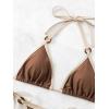 imageSHENHE Womens Sexy Bikini Sets Ring Triangle Tie Bathing Suits 2 Piece SwimsuitsCoffee Brown