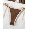 imageSHENHE Womens Sexy Bikini Sets Ring Triangle Tie Bathing Suits 2 Piece SwimsuitsCoffee Brown