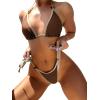 imageSHENHE Womens Sexy Bikini Sets Ring Triangle Tie Bathing Suits 2 Piece SwimsuitsCoffee Brown