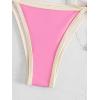 imageSHENHE Womens Sexy Bikini Sets Ring Triangle Tie Bathing Suits 2 Piece SwimsuitsContrast Binding Pink