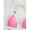 imageSHENHE Womens Sexy Bikini Sets Ring Triangle Tie Bathing Suits 2 Piece SwimsuitsContrast Binding Pink