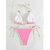 imageSHENHE Womens Sexy Bikini Sets Ring Triangle Tie Bathing Suits 2 Piece SwimsuitsContrast Binding Pink