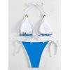 imageSHENHE Womens Sexy Bikini Sets Ring Triangle Tie Bathing Suits 2 Piece SwimsuitsContrast Binding Royal Blue