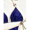 imageSHENHE Womens Sexy Bikini Sets Ring Triangle Tie Bathing Suits 2 Piece SwimsuitsDark Blue