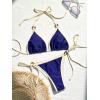 imageSHENHE Womens Sexy Bikini Sets Ring Triangle Tie Bathing Suits 2 Piece SwimsuitsDark Blue