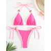 imageSHENHE Womens Sexy Bikini Sets Ring Triangle Tie Bathing Suits 2 Piece SwimsuitsLight Pink