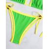 imageSHENHE Womens Sexy Bikini Sets Ring Triangle Tie Bathing Suits 2 Piece SwimsuitsLime Green