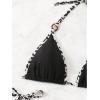 imageSHENHE Womens Sexy Bikini Sets Ring Triangle Tie Bathing Suits 2 Piece SwimsuitsPattern and Black