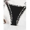 imageSHENHE Womens Sexy Bikini Sets Ring Triangle Tie Bathing Suits 2 Piece SwimsuitsPattern and Black