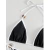 imageSHENHE Womens Sexy Bikini Sets Ring Triangle Tie Bathing Suits 2 Piece SwimsuitsWhite and Black
