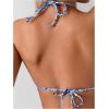 imageSHENHE Womens Summer Beach Random Vacation Beach Ditsy Printed Halter Bikini SetFloral Blue White
