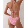 imageSHENHE Womens Summer Beach Random Vacation Beach Ditsy Printed Halter Bikini SetFloral Pink