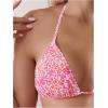 imageSHENHE Womens Summer Beach Random Vacation Beach Ditsy Printed Halter Bikini SetFloral Pink