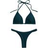 imageSHENHE Womens Halter Swimsuits 2 Piece Triangle High Cut Cheeky Thong Bikini Set Bathing SuitTeal Blue