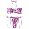 imageSHENHE Womens Halter Swimsuits Cut Out Tie Sexy String Bikini 2 Piece Tube Bathing SuitPurple