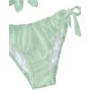 imageSHENHE Womens 2 Piece Cute Ruffle Swimsuit Knot Front Eyelet Tie Side Cut Bikini SetMint Green