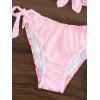 imageSHENHE Womens 2 Piece Cute Ruffle Swimsuit Knot Front Eyelet Tie Side Cut Bikini SetPink