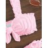 imageSHENHE Womens 2 Piece Cute Ruffle Swimsuit Knot Front Eyelet Tie Side Cut Bikini SetPink