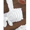 imageSHENHE Womens 2 Piece Cute Ruffle Swimsuit Knot Front Eyelet Tie Side Cut Bikini SetWhite