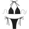 imageSHENHE Womens 2 Piece Halter Triangle Thong Swimsuit String Sexy Brazilian Bathing Bikini SetBlack