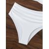 imageSHENHE Womens 2 Piece Strapless Swimsuits Ruched High Waisted Floral Bandeau Bikini SetWhite