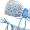 imageSHENHE Womens Bandeau Bikini Set 2 Piece Drawstring Strapless Tie Side SwimsuitBlue