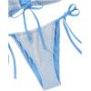 imageSHENHE Womens Bandeau Bikini Set 2 Piece Drawstring Strapless Tie Side SwimsuitBlue