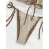 imageSHENHE Womens Bandeau Bikini Set 2 Piece Drawstring Strapless Tie Side SwimsuitBrown