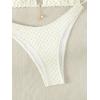 imageSHENHE Womens Triangle High Cut Bikini Tie Back 2 Piece Halter Swimsuits Bathing SuitBeige