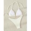 imageSHENHE Womens Triangle High Cut Bikini Tie Back 2 Piece Halter Swimsuits Bathing SuitBeige