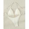 imageSHENHE Womens Triangle High Cut Bikini Tie Back 2 Piece Halter Swimsuits Bathing SuitBeige