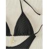 imageSHENHE Womens Triangle High Cut Bikini Tie Back 2 Piece Halter Swimsuits Bathing SuitBlack